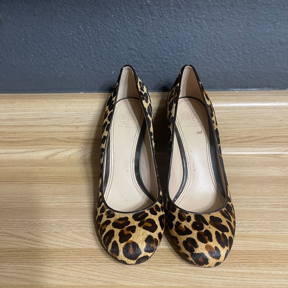 Tory burch" Astoria Wedge Heels Leopard Print Calf - Picture 14 of 16